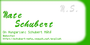 mate schubert business card